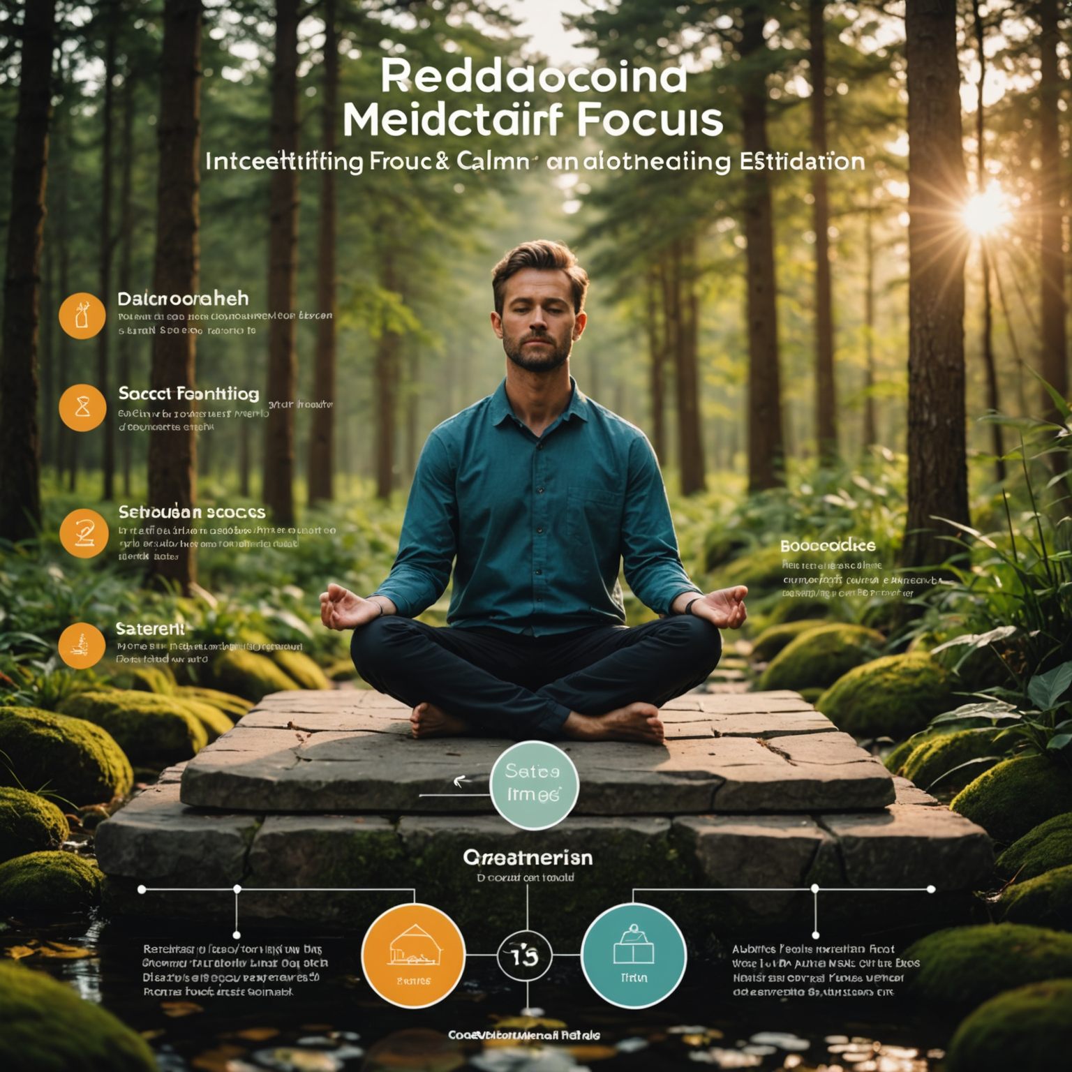 為主題〈用冥想重新找回專注與平靜〉生成『內文圖片』：4:3或1:1，資訊圖/步驟圖/成分圖，簡潔易讀，含2-4個重點標籤。