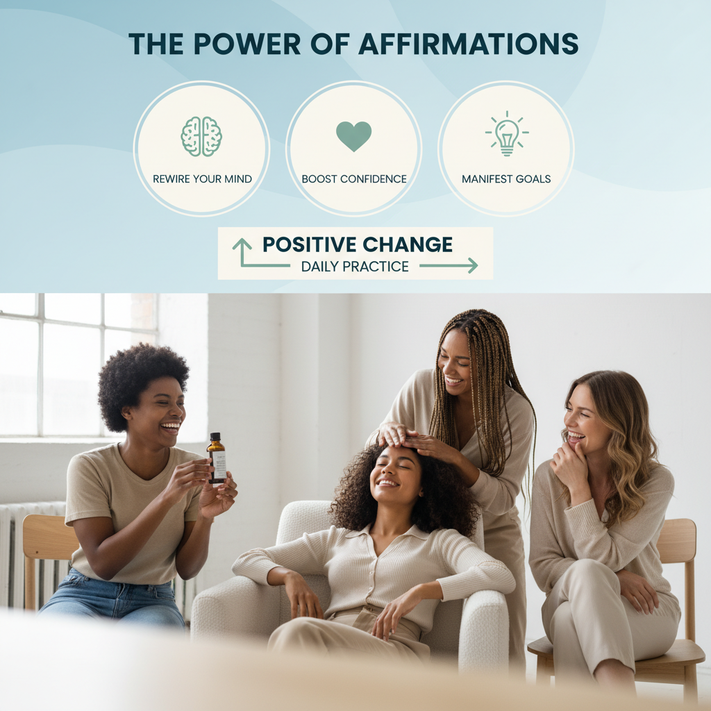 為主題〈自我肯定句的力量〉生成『內文圖片』:4:3或1:1,資訊圖/步驟圖/成分圖,簡潔易讀,含2-4個重點標籤。